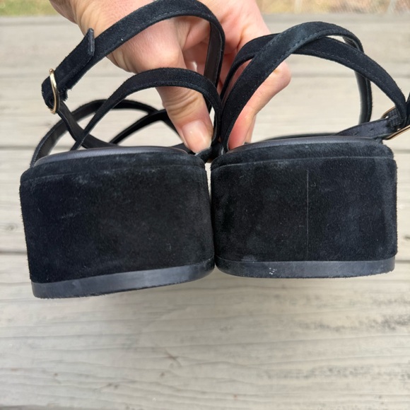Stuart Weitzman Summerlift Flatform Sandals in black suede size 8.5 - Picture 9 of 14